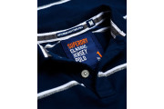 Superdry Echo Beach Stripe Polo Shirt - navy/optic/grey grit