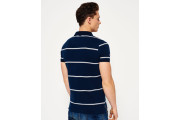 Superdry Echo Beach Stripe Polo Shirt - navy/optic/grey grit