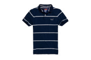 Superdry Echo Beach Stripe Polo Shirt - navy/optic/grey grit