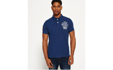 Superdry Coaches Polo Shirt - cornish slate navy grit