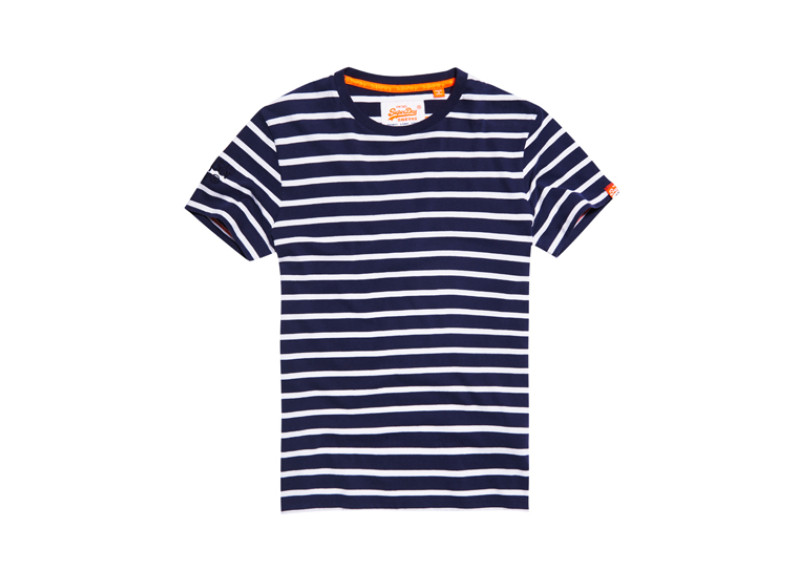 Superdry Orange Label Brittany Stripe T-shirt - rinse navy