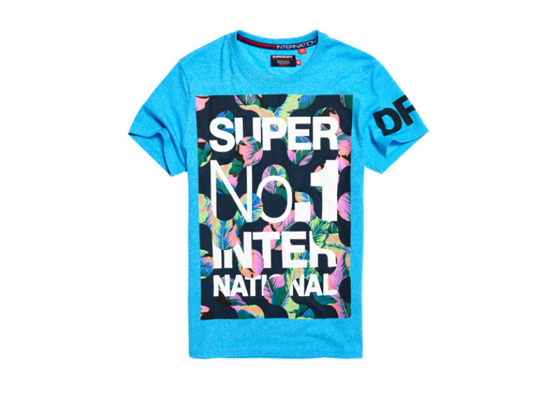 Superdry International Boxed T-shirt - hawaii blue grit