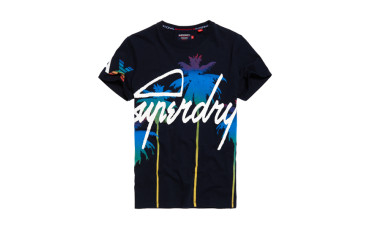 Superdry Crew Neck Palm T-shirt - eclipse navy