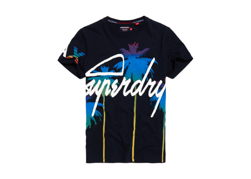 Superdry Crew Neck Palm T-shirt - eclipse navy