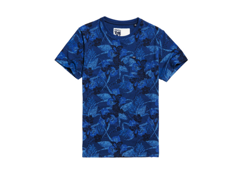 Superdry Hawaiian Fade Leaf T-shirt - indigo grit