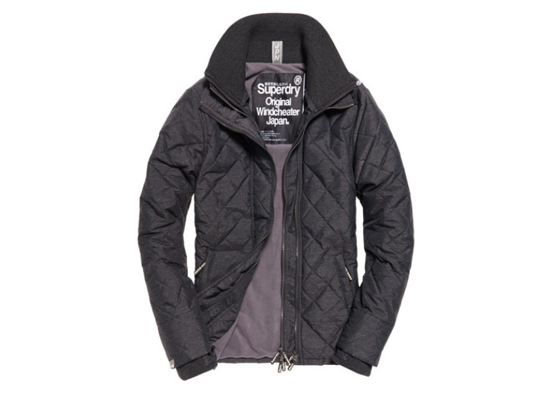 Quilted Arctic Windcheater Jacket - black marl