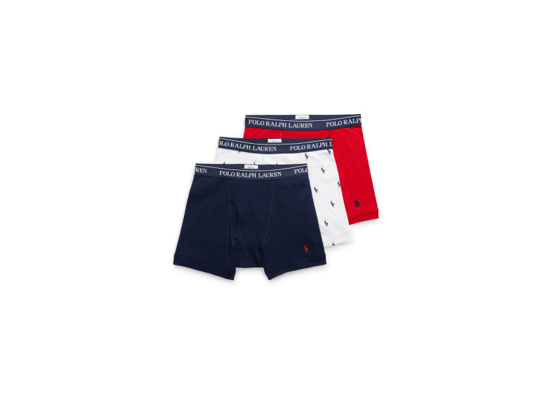 Polo Ralph Lauren BOXER BRIEF 3-PACK - WHITE/NAVY/RED