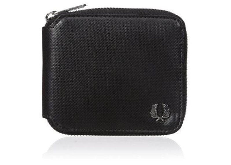 Pique Texture Zip Around Wallet