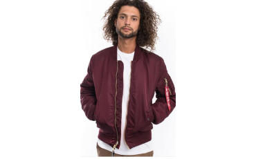 MA-1 Slim Fit Flight Jacket - Maroon