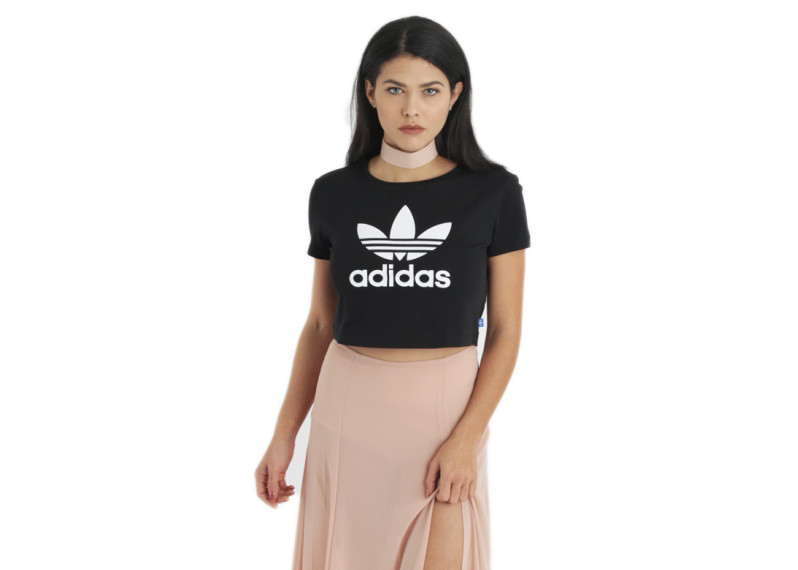 Adidas Women Slim Crop T-Shirt - Black