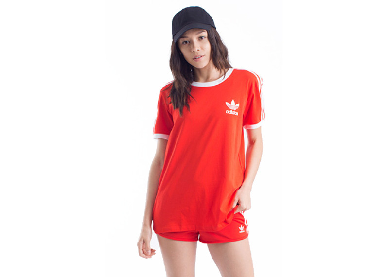 Adidas Women 3 Stripes T-Shirt - Core Red