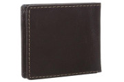 Leather Logan Double Billfold Wallet - Brown