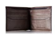 Donny Genuine Leather Double Billfold Passcase Wallet - Brown