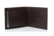 Leather Melton Passcase Billfold Wallet with Removable Card Holder