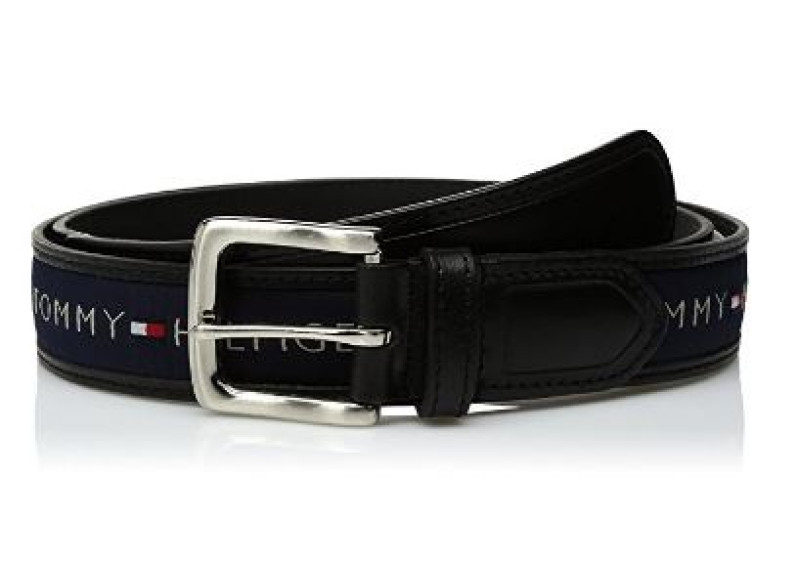 Tommy Hilfiger Men's Ribbon Inlay Belt (Standard & Big and Tall Sizes)