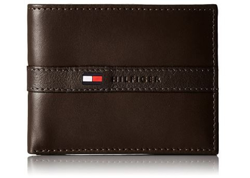 Tommy Hilfiger Men's Ranger Leather Passcase Wallet with Removable Card Holder - Brown