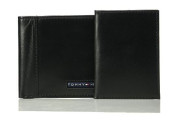 Tommy Hilfiger Men's Rfid Blocking 100% Leather Cambridge Passcase Wallet - Black