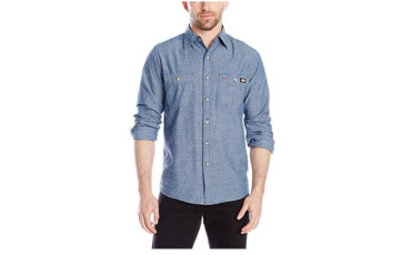 Long Sleeve Printed Chambray Shirt