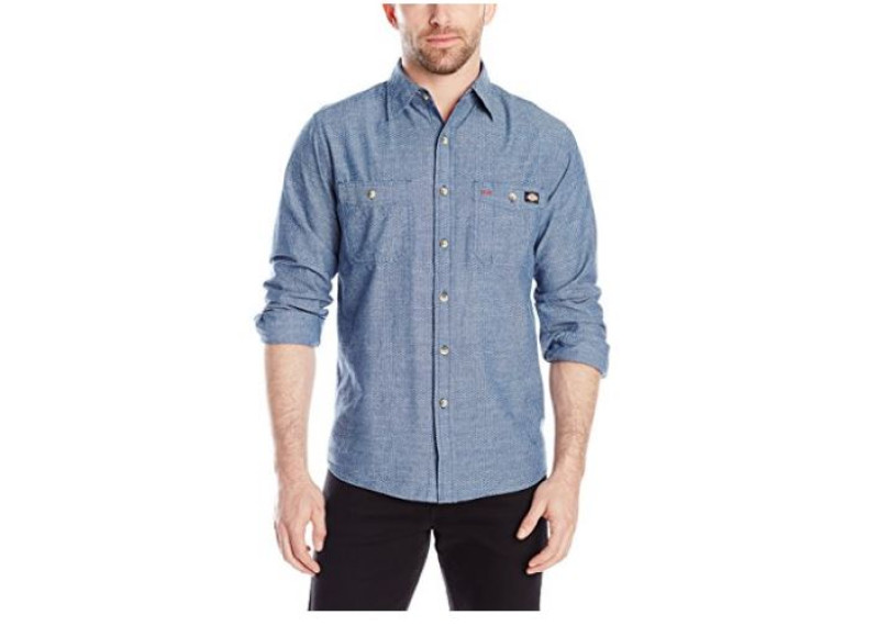 Long Sleeve Printed Chambray Shirt