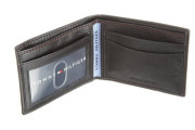 Tommy Hilfiger Men's Genuine Leather Oxford Slimfold Wallet -Black