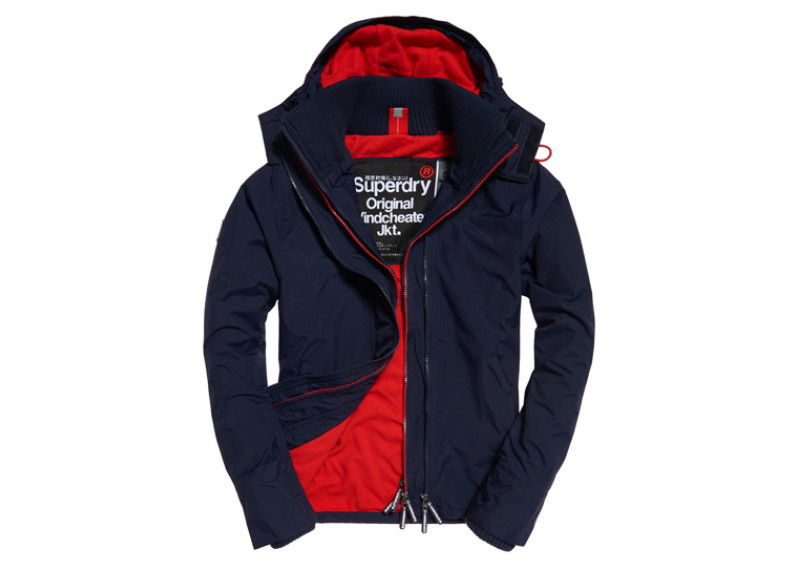 Superdry Pop Zip Hooded Arctic SD-Windcheater - nautical navy/rebel red