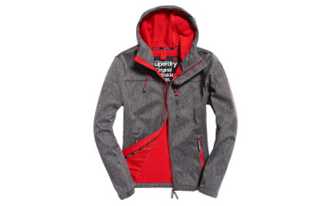 Superdry Hooded SD-Windtrekker Jacket - dark charcoal grit/rebel red