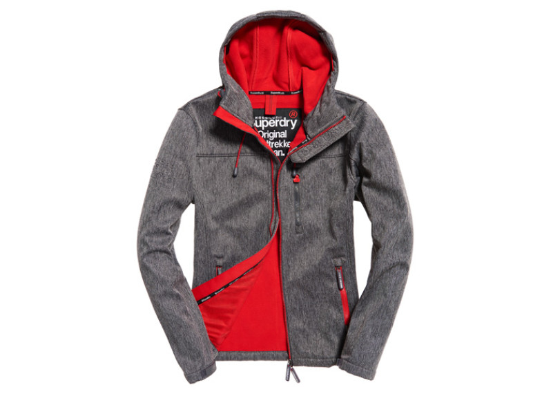 Superdry Hooded SD-Windtrekker Jacket - dark charcoal grit/rebel red