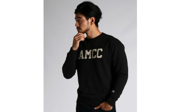 Printed crew neck sweat pullover