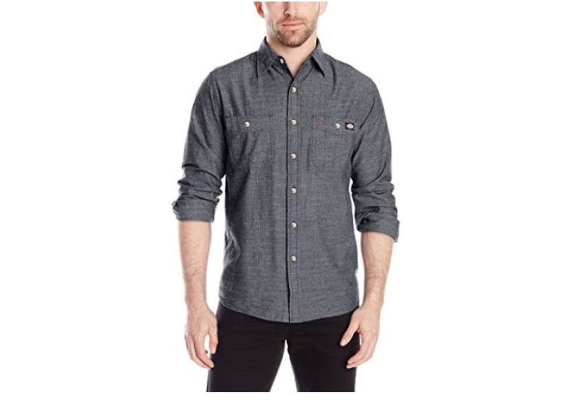 Long Sleeve Printed Chambray Shirt