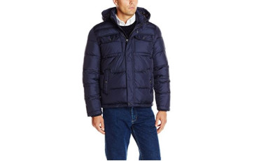 Nylon Two Pocket Hooded Puffer Jacket