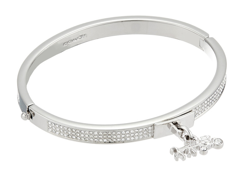 COACH Pave Horse and Carriage Hinged Bangle -Clear