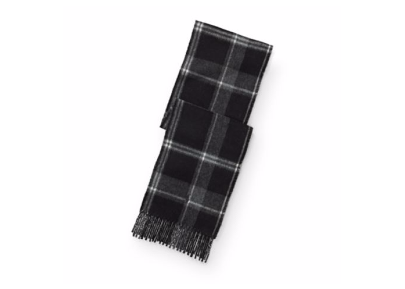 Reversible Plaid Wool Scarf