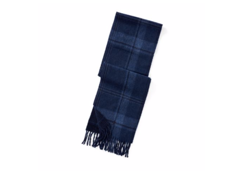 Reversible Plaid Wool Scarf