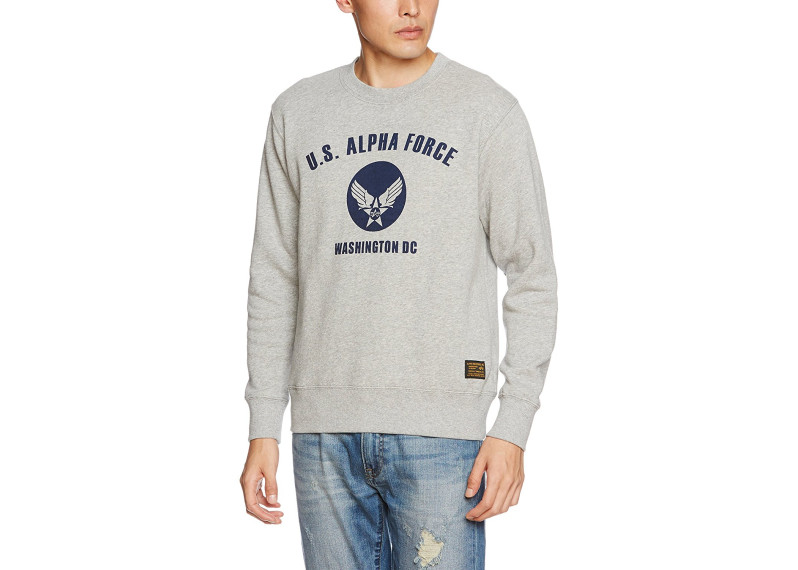 INC PRINT CREW SWEAT ALPHA FORCE