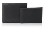 Leather Dore Passcase Billfold Wallet with Removable Card Holder