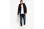 Microfibre Fur Hooded SD-Windbomber Jacket (Men)