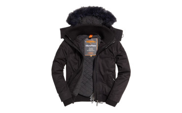 Microfibre Fur Hooded SD-Windbomber Jacket (Men)