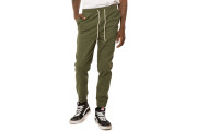 STRETCH TWILL JOGGERS 2-PACK IN MILITARY GREEN/BLACK