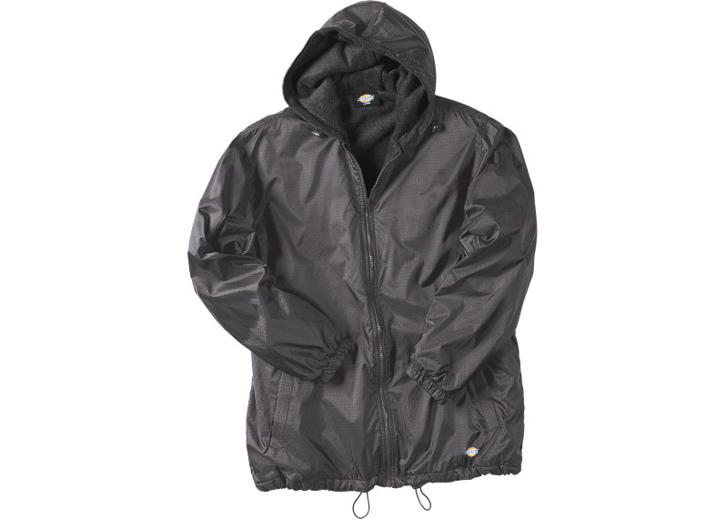 Fleece Lined Hooded Nylon Jacket