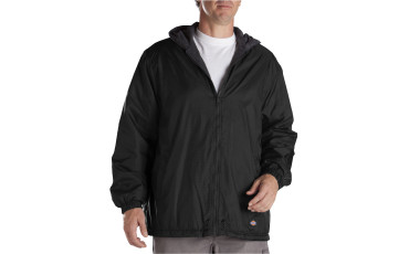 Fleece Lined Hooded Nylon Jacket