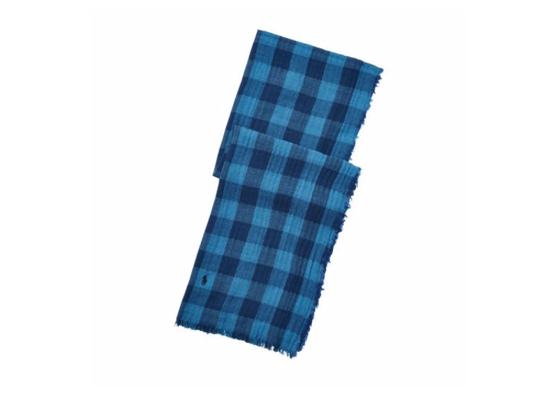 Indigo Buffalo Plaid Scarf