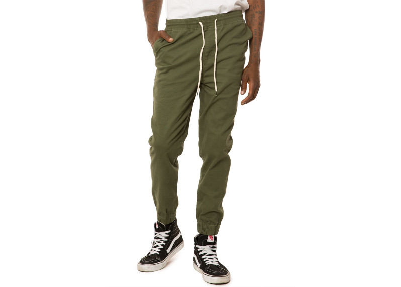 MILITARY GREEN STRETCH TWILL JOGGER