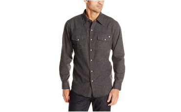 Long Sleeve Brushed Flannel Solid Western Shirt