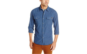 Long Sleeve Brushed Flannel Solid Western Shirt