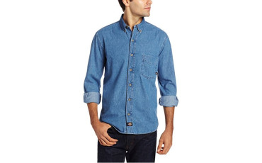 Long-Sleeve Denim Work Shirt