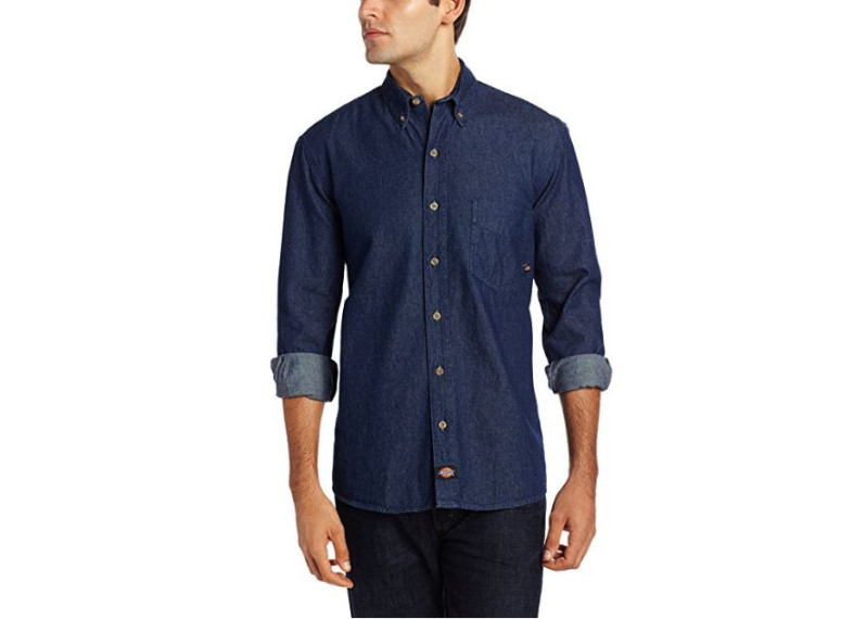 Long-Sleeve Denim Work Shirt