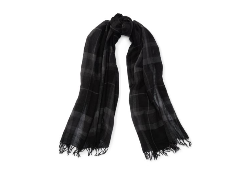 Lightweight Plaid Wool Scarf