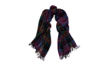 Lightweight Plaid Wool Scarf