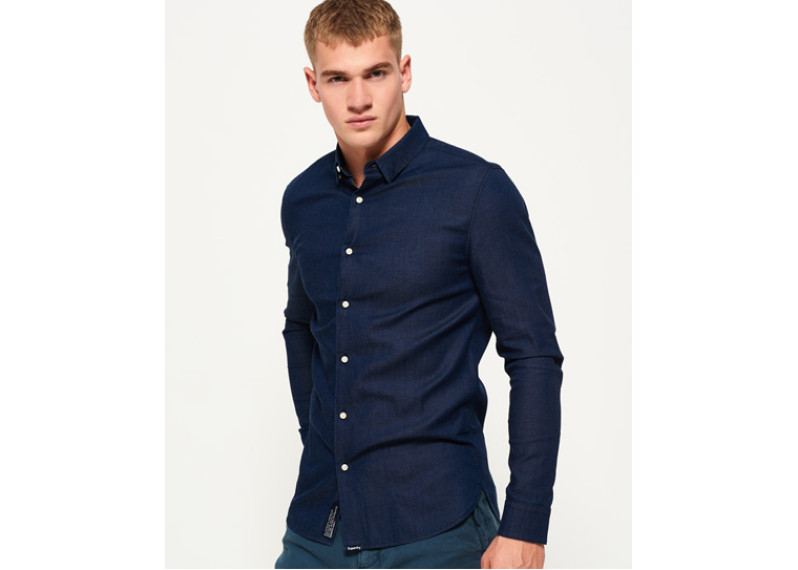 Tailored Long Sleeve Indigo Slim Shirt