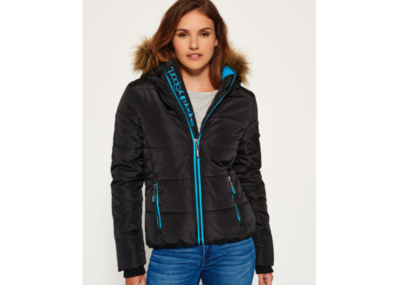 Fur Hooded Sports Puffer Jacket